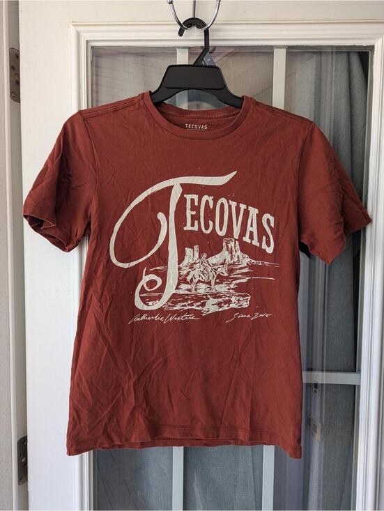 Tecovas Mens Small Rust Red Pima Cotton Graphic Tee Austin Texas Western Shirt - Picture 2 of 7